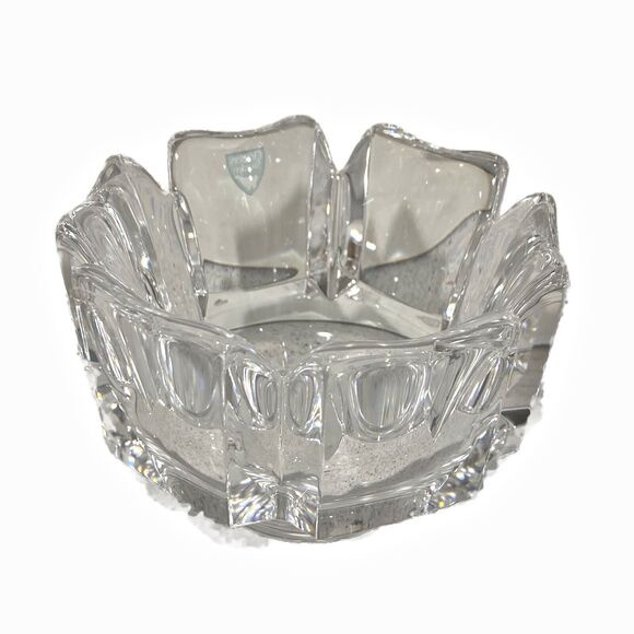 Orrefors Sweden Crystal Lars Hellsten Corona Clear 4.5" Bowl Collectible Gift - Picture 3 of 6
